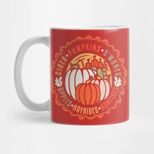 Cider Pumpkins S'mores Apples Hayrides Bonfires Mug